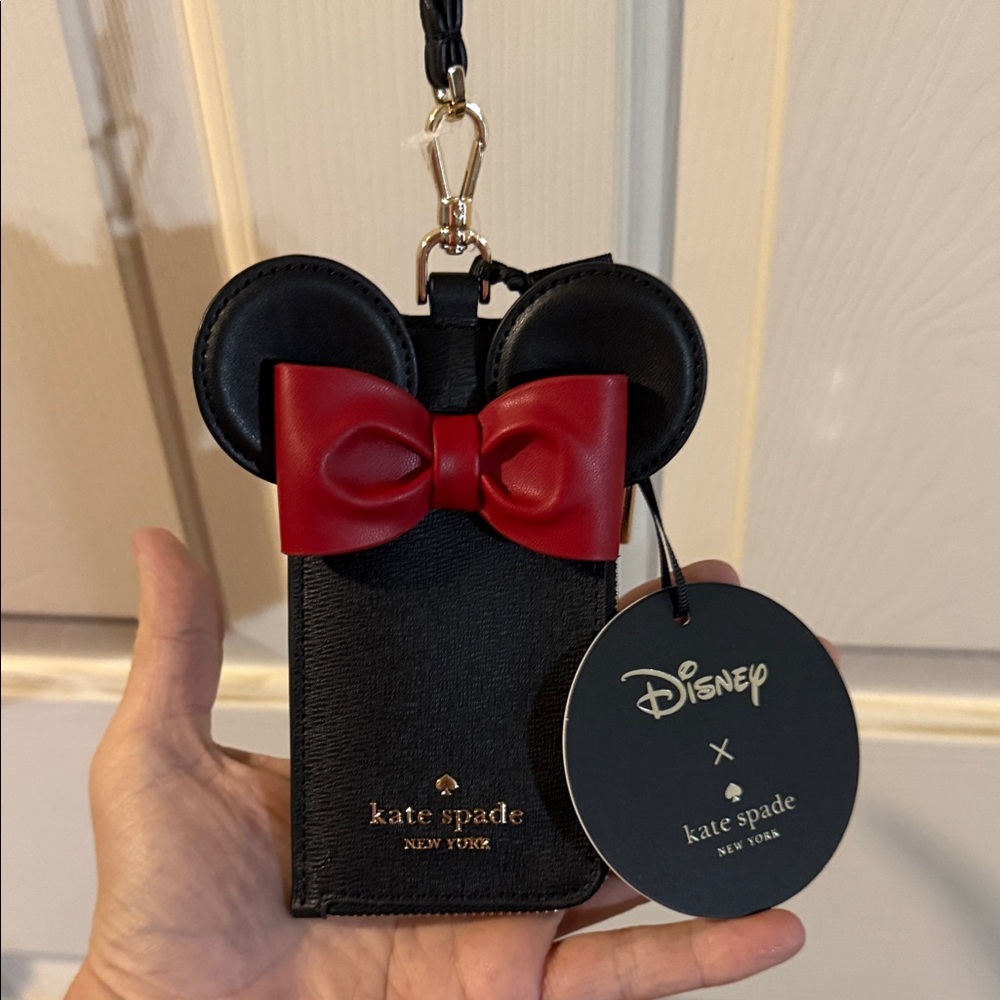 Kate Spade Disney Minnie Mouse 3D Lanyard Wallet with Removable Strap NWT